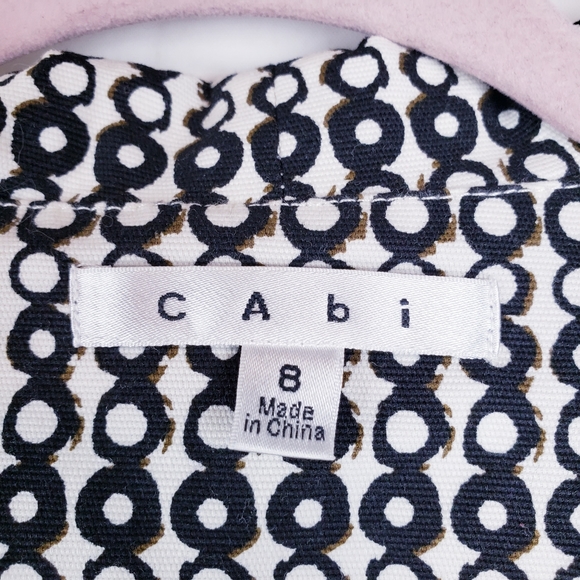 Cabi Womens Blazer Coat Geometric Print Stretchy size 8 - Picture 2 of 4